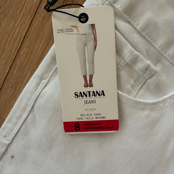 Santana White Capris Size 8 - Picture 1 of 6
